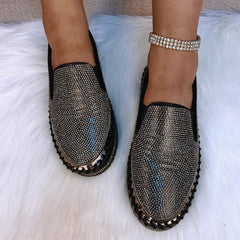 Damskie oddychające buty wsuwane na platformie Rhinestone